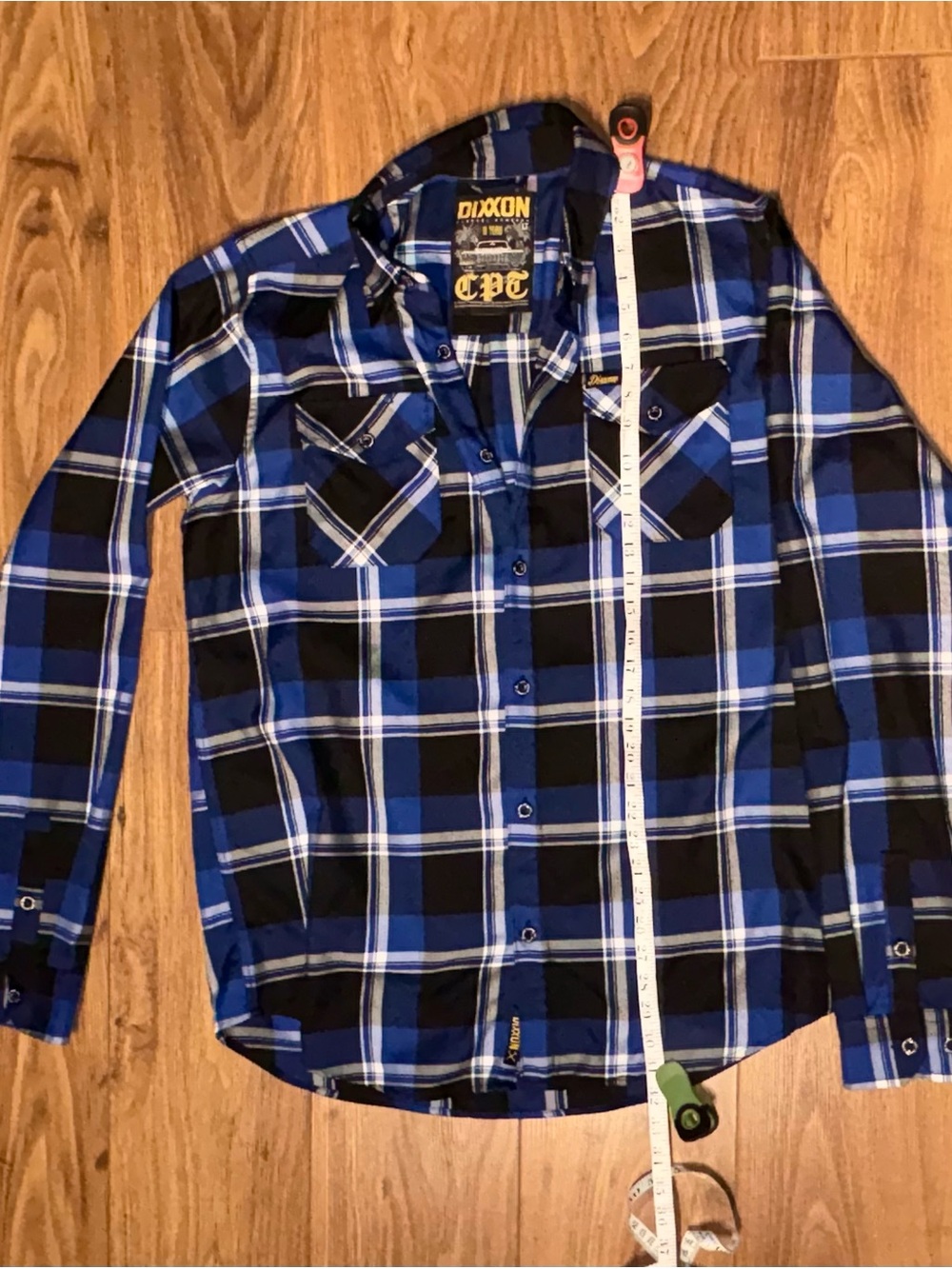 DIXXON Blue and Black Plaid men’s LT  Button-Down Shirt